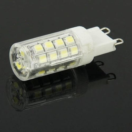 Warm White LED Light for Home and Studio Settings - G9 LED bulb showing multiple SMD chips in clear capsule for soft, natural illumination