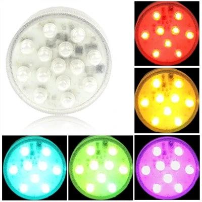 Versatile Light for Everyday Home Mood Settings — color-changing LED mood lamp with remote showing red, yellow, cyan, green, purple options on table or shelf
