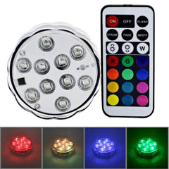 Colorful 10-LED Diving Lamp with Remote Control