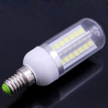Essential Warm White LED Bulb for Daily Home Lighting shown as a compact LED corn bulb with E12 base, soft warm glow for home use