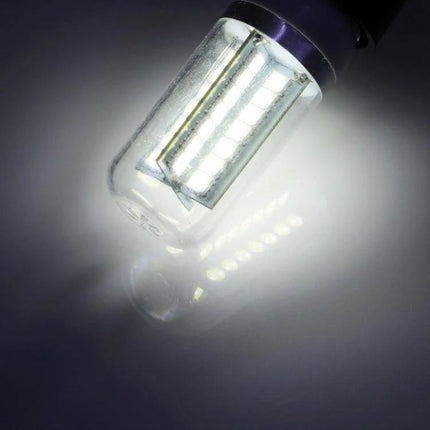 Essential Warm White LED Bulb for Daily Home Lighting - close-up of LED corn bulb emitting soft warm white glow for energy-efficient home use
