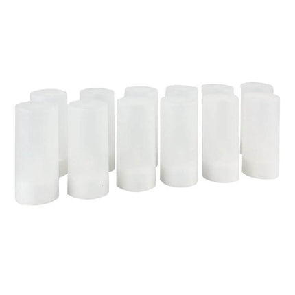 Rechargeable LED Decoration Light With Charging Board And Warm EU Plug showing a set of white wax-free LED candle covers for table display