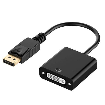 DisplayPort Male to DVI Female Adapter Cable, 12cm Length - black short adapter cable connecting DisplayPort male to DVI female for monitors and projectors