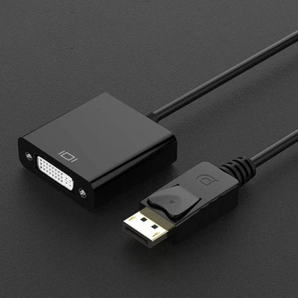 DisplayPort Male to DVI Female Adapter Cable, 12cm Length black adapter cable connecting DisplayPort male to DVI female for laptop to monitor