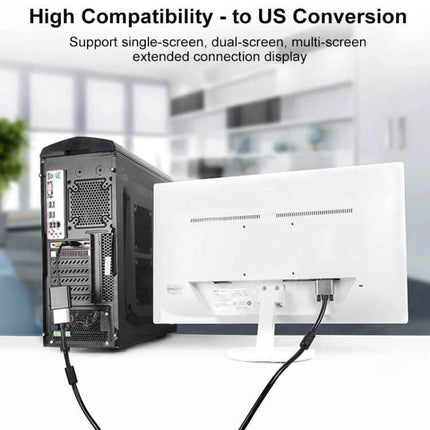 DisplayPort Male to DVI Female Adapter Cable, 12cm Length connecting a PC to a DVI monitor for high compatibility multi-screen setups