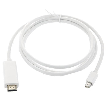 Mini DisplayPort to HDMI Cable for MacBooks, 1.5 Meters white cable coiled showing Mini DisplayPort and HDMI connectors