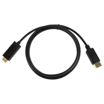 DisplayPort to HDMI Male Cable, Black, 1.8 Meters Long – black cable with DisplayPort and HDMI male connectors for PC to HDTV