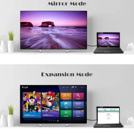 DisplayPort to HDMI Male Cable, Black, 1.8 Meters Long connecting laptop to HDTV in mirror and expansion mode