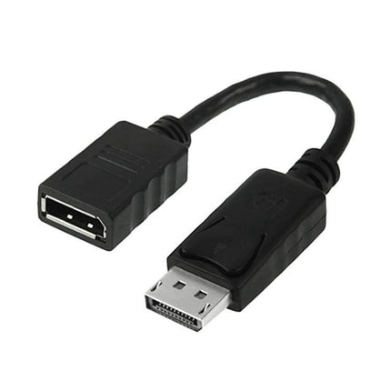 18cm DisplayPort Male to Female Extension Cable for Monitors black short cable for tidy monitor-to-computer connections