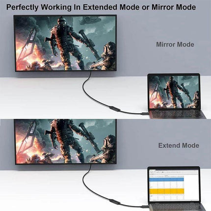 18cm DisplayPort Male to Female Extension Cable for Monitors connecting laptop to monitor in mirror and extend mode