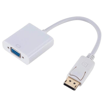 20cm Display Port to VGA Female Converter Cable for Monitors white adapter cable connecting DisplayPort to VGA monitor