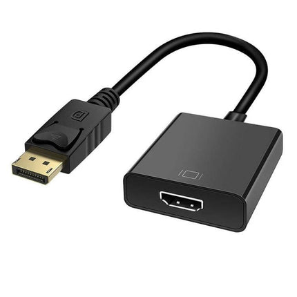 Compact DisplayPort to HDMI Adapter Cable for Device Connections – compact black DP to HDMI adapter for laptops, projectors, TVs