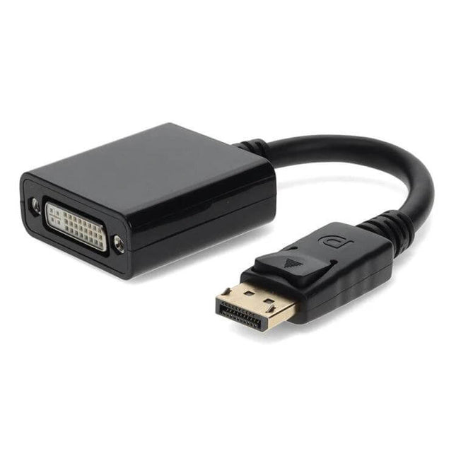 DisplayPort to DVI Female Adapter Cable, 20cm Length compact black adapter cable connecting DisplayPort to DVI female for monitors and projectors