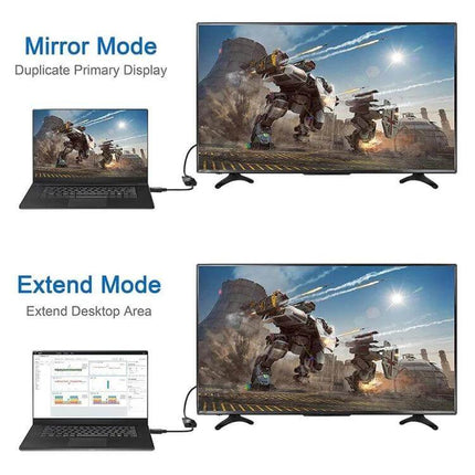 DisplayPort to DVI Female Adapter Cable, 20cm Length connecting laptop to monitor in mirror and extend display modes