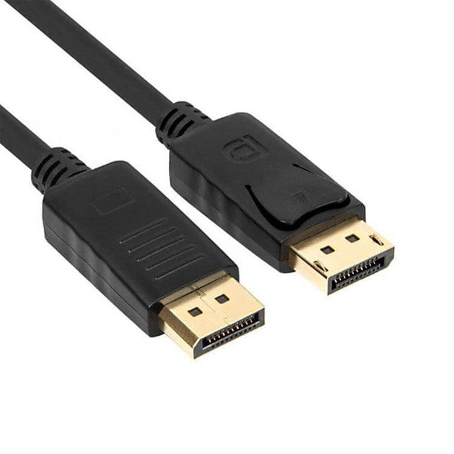 1.8 Meter DisplayPort Male to Male Gold-Plated Cable for Video and Audio Transfer - black cable with gold-plated connectors for PC to monitor use