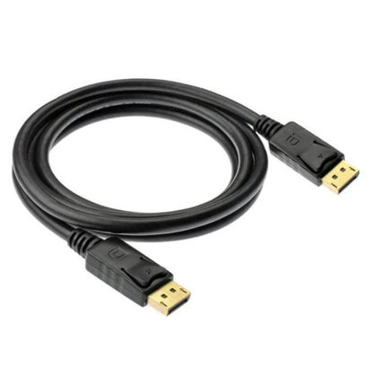 1.8 Meter DisplayPort Male to Male Gold-Plated Cable for Video and Audio Transfer coiled black cable with gold-plated connectors for monitor and PC