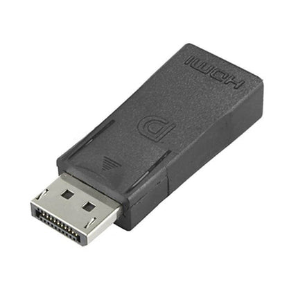DisplayPort Male to HDMI Female Adapter for Video Connections - black compact adapter for linking DisplayPort PC to HDMI monitor