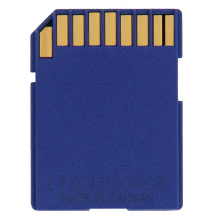64GB SDHC Memory Card for Cameras and Portable Devices - blue SD card showing gold contacts, ideal for photos and videos on trips
