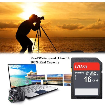 16GB SDHC Memory Card for Digital Cameras and Devices - Class 10 30MB/s reliable storage for cameras, laptops and music players, 16GB capacity