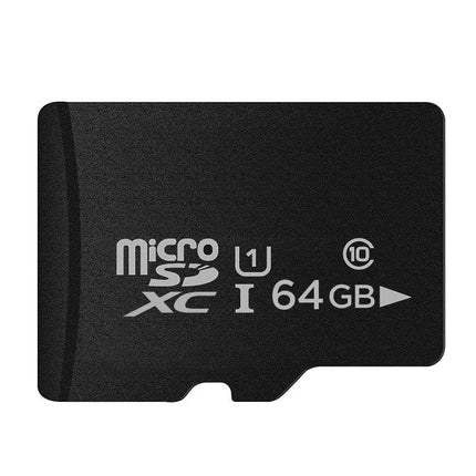 64GB Micro SD Memory Card for Storing Photos and Videos - black microSD card showing 64GB, U1, Class 10 markings