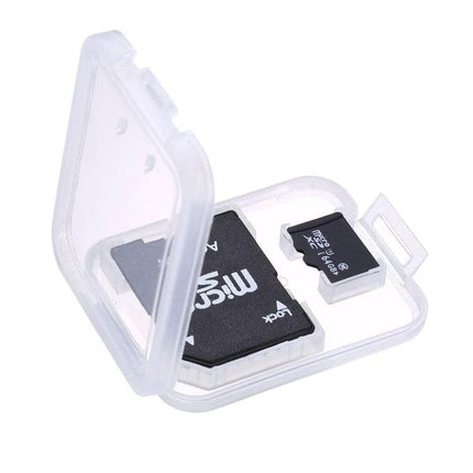 64GB Micro SD Memory Card for Storing Photos and Videos — microSD card and adapter in protective case for travel and action camera storage