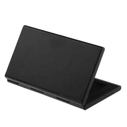 Silver Aluminum Protective Case for Storing TF Memory Cards - compact black aluminum micro SD card storage box, foam interior for 8 TF cards