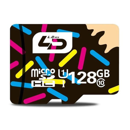 LD Micro SDXC Memory Card for Smartphones, Tablets, and Cameras - 128GB colorful design microSD card for phones, tablets, and cameras