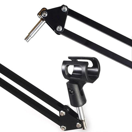Mic Stand for Recording Sessions and Live Performances clamp-on adjustable boom arm for podcasting and live gigs