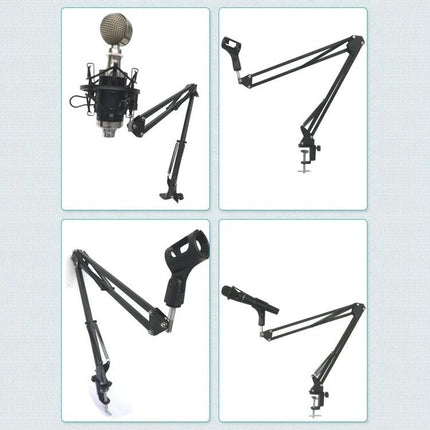 Mic Stand for Recording Sessions and Live Performances - adjustable clamp-on boom arm for podcasting, streaming, and live gigs