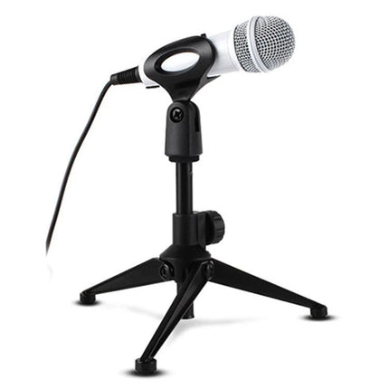Practical Stand for Home Entertainment and Performances holding a microphone on adjustable 15–35cm tripod for karaoke and virtual meetings