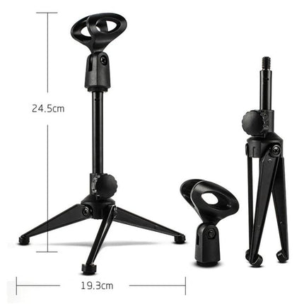 Practical Stand for Home Entertainment and Performances adjustable mic and tablet tripod 15–35cm compact foldable black