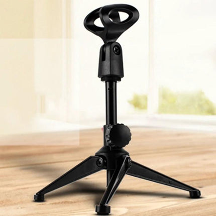 Practical Stand for Home Entertainment and Performances - adjustable tabletop microphone and tablet stand, 15–35cm height, stable tripod base