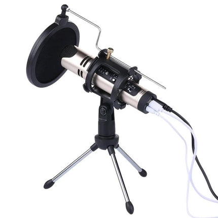 Home Recording Stand for Smartphones and Daily Sessions with microphone, pop filter, tripod keeping device steady for podcasts and online meetings