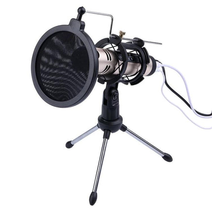 Home Recording Stand for Smartphones and Daily Sessions with microphone, pop filter and tripod for podcasting and online meetings
