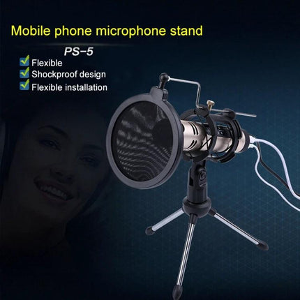 Home Recording Stand for Smartphones and Daily Sessions compact tripod with shockproof microphone mount and pop filter for home podcasting