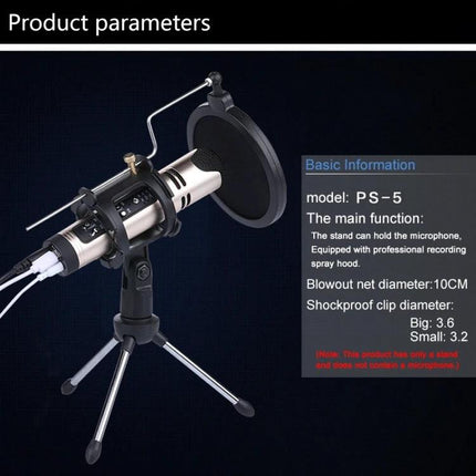Home Recording Stand for Smartphones and Daily Sessions compact tripod stand with pop filter holding microphone and smartphone securely