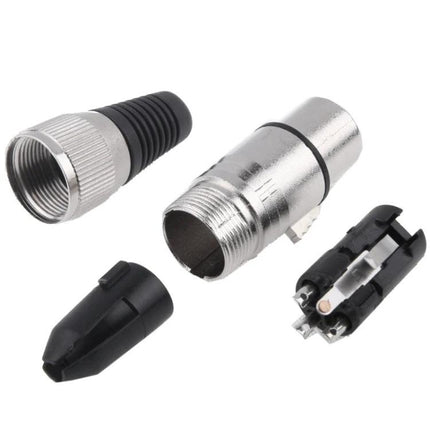 XLR Female Adapter for Home Microphone Connections — 3-pin metal XLR female connector kit for home recording, podcasts, and online meetings