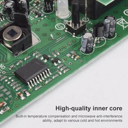 Dual Technology Motion Sensor for Home Security Detection printed circuit board close-up showing high-quality inner core and components