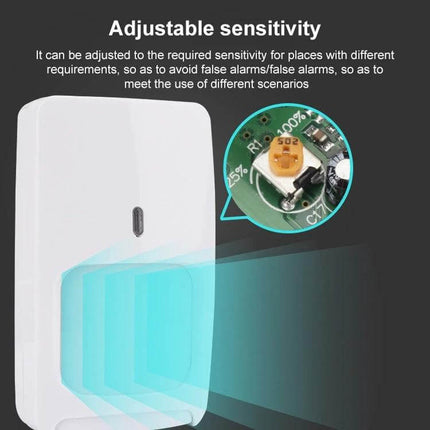 Dual Technology Motion Sensor for Home Security Detection with adjustable sensitivity, PIR and microwave combo preventing false alarms
