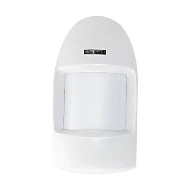 Passive Infrared Motion Sensor for Home Security Detection mounted on wall, 14m x 14m range, white PIR detector for entryway monitoring