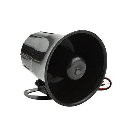 Siren Horn for Reliable Alarm Systems in Homes and Businesses - 12V 115dB double-tone black alarm horn
