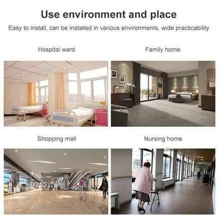 Emergency Hold Up Button for Security and Safety Alerts placed discreetly under counters or desks in hospital ward, family home, shopping mall, nursing home