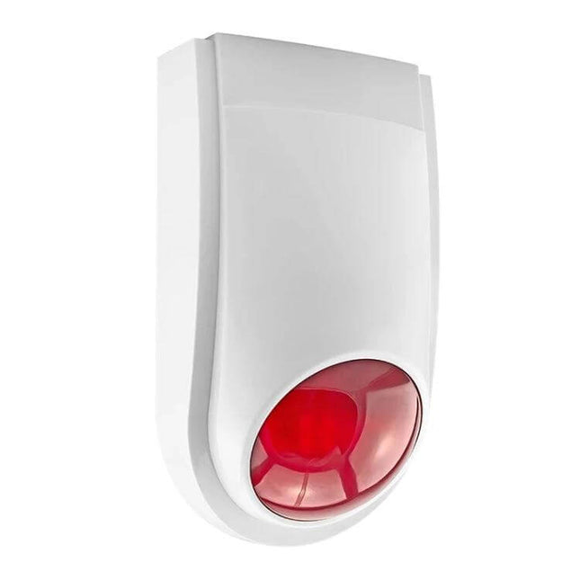 Outdoor Security Siren with Integrated Red Flashlight for Alarms mounted 12V DC outdoor alarm siren with red strobe for home and commercial security