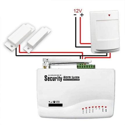 Wired Passive Infrared Motion Sensor for Home Security Detection connected to alarm control panel and door contacts