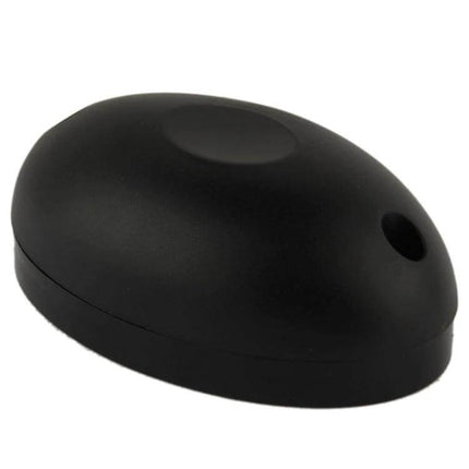 Single Beam Infrared Security Detector with 20 Meter Range black oval transmitter housing for door or driveway monitoring