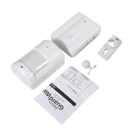 Electro Guard Wireless Doorbell for Home Entry Alerts white motion detector and receiver kit with manual for front door monitoring