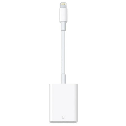 Essential SD Card Reader for Daily Photo Transfers and Sharing - white compact Lightning SD card reader for quick camera photo imports