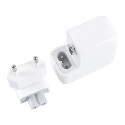 Compact USB charger for everyday device use at home — white compact USB wall charger with detachable Euro plug for travel