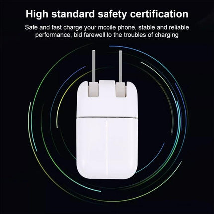 USB Adapter for Everyday Mobile Charging on the Go - compact white wall charger with foldable prongs and safety certification