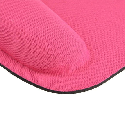 Rectangular Cloth Gel Wrist Rest Mouse Pad for Daily Computing Support - pink cloth surface with natural gel wrist support
